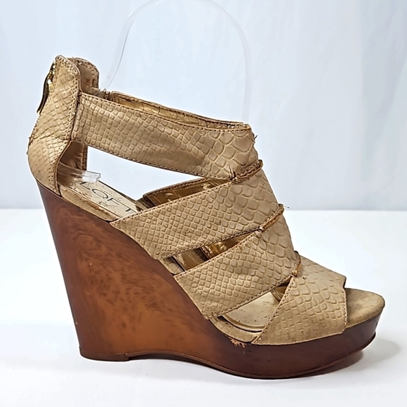 Loft  Kourtney Cream Platform Sandals Size 7 - Picture 1 of 9